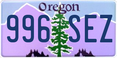 OR license plate 996SEZ
