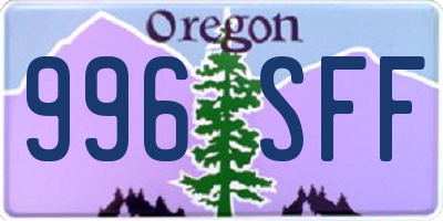 OR license plate 996SFF