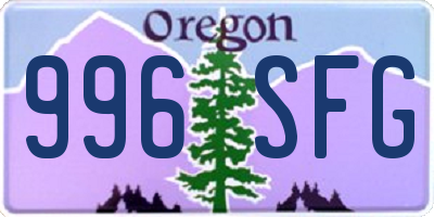 OR license plate 996SFG