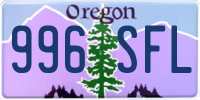 OR license plate 996SFL