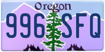 OR license plate 996SFQ