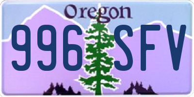 OR license plate 996SFV