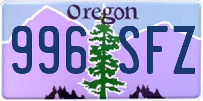OR license plate 996SFZ