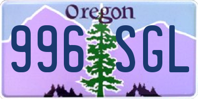 OR license plate 996SGL