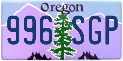 OR license plate 996SGP