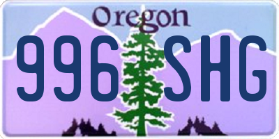 OR license plate 996SHG
