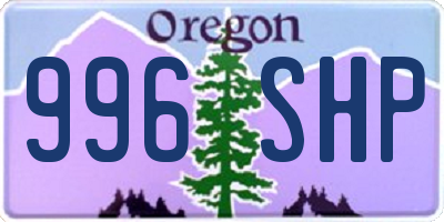 OR license plate 996SHP