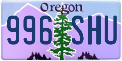 OR license plate 996SHU