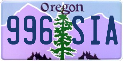 OR license plate 996SIA