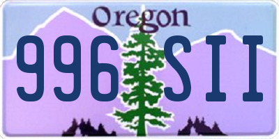 OR license plate 996SII
