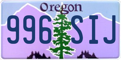 OR license plate 996SIJ