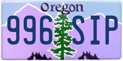 OR license plate 996SIP