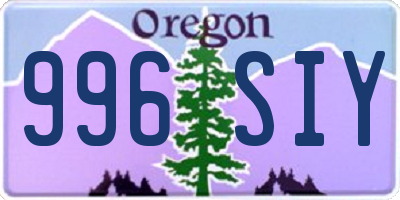 OR license plate 996SIY