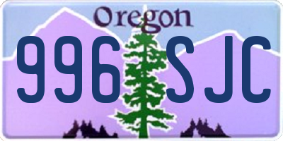 OR license plate 996SJC