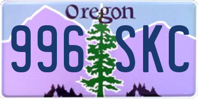 OR license plate 996SKC