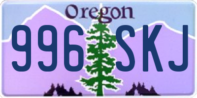 OR license plate 996SKJ