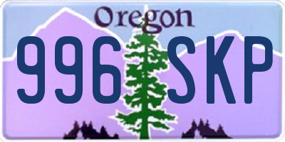OR license plate 996SKP