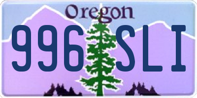 OR license plate 996SLI