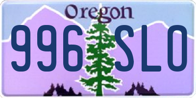 OR license plate 996SLO