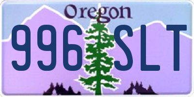OR license plate 996SLT