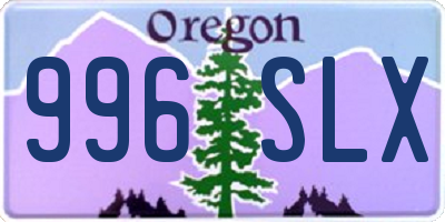 OR license plate 996SLX