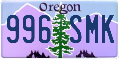 OR license plate 996SMK