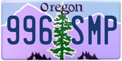 OR license plate 996SMP