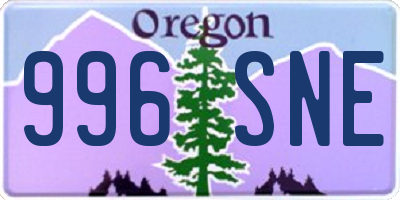 OR license plate 996SNE
