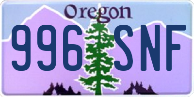 OR license plate 996SNF