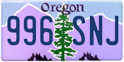 OR license plate 996SNJ