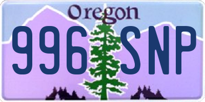 OR license plate 996SNP