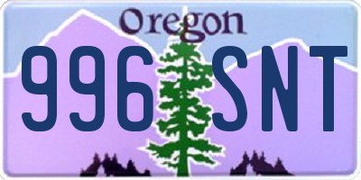 OR license plate 996SNT