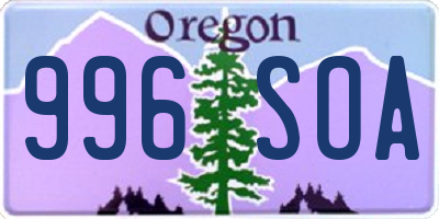 OR license plate 996SOA
