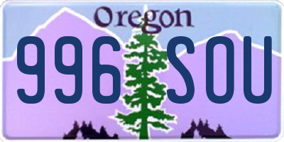 OR license plate 996SOU