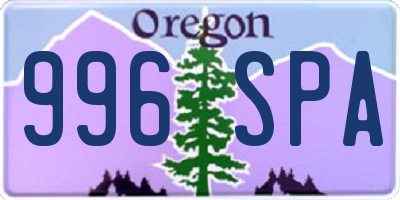 OR license plate 996SPA