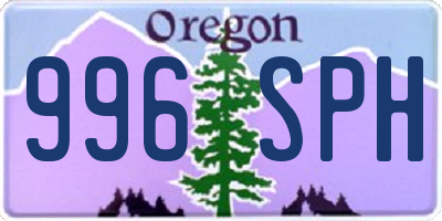 OR license plate 996SPH