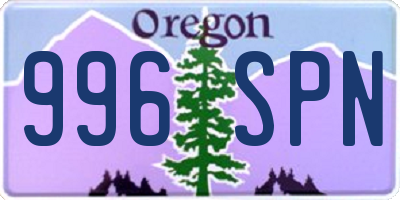 OR license plate 996SPN