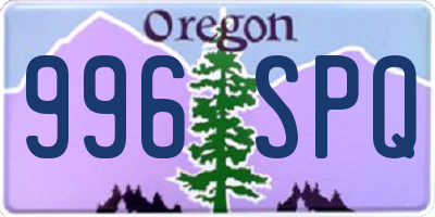 OR license plate 996SPQ
