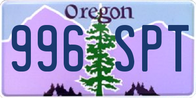 OR license plate 996SPT