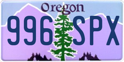 OR license plate 996SPX