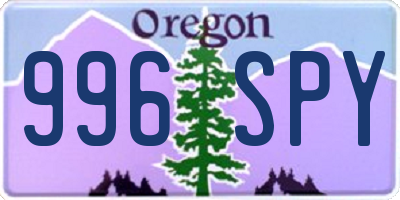 OR license plate 996SPY