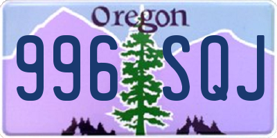 OR license plate 996SQJ