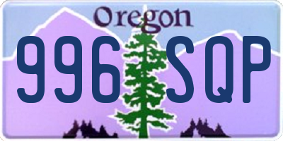 OR license plate 996SQP