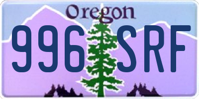 OR license plate 996SRF