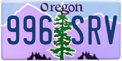 OR license plate 996SRV