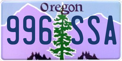 OR license plate 996SSA