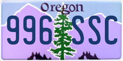 OR license plate 996SSC