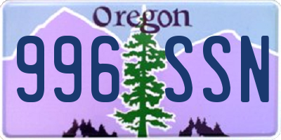 OR license plate 996SSN