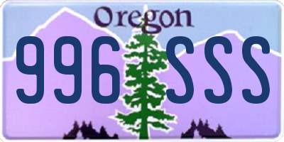 OR license plate 996SSS
