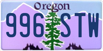 OR license plate 996STW